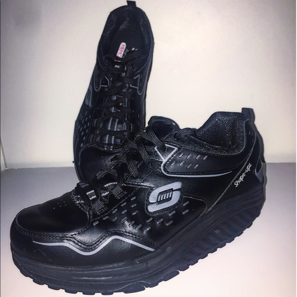 Skechers Shape-Ups 8.5 Black Leather